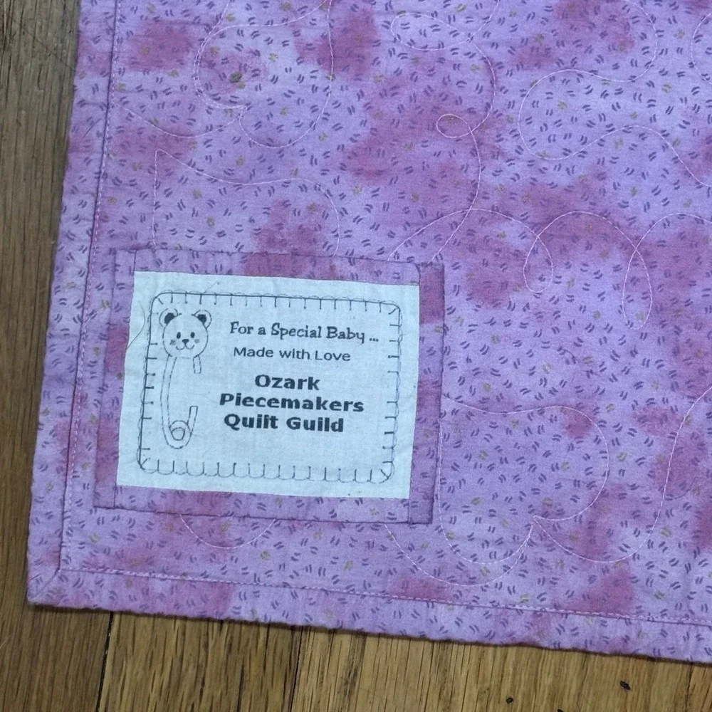 Ozark Piecemakers‎ Quilt Guild Handmade Fairy Floral Patchwork Baby Quilt Purple
